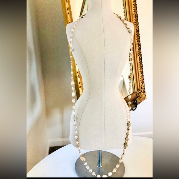 🔥Beautiful Pearl Statement Crystal Necklace - Picture 3 of 17